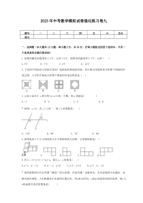 2023年中考数学模拟试卷强化练习卷九（含答案）
