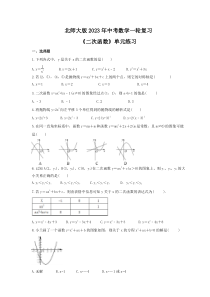 北师大版2023年中考数学一轮复习《二次函数》单元练习（含答案） 