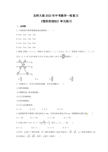 北师大版2023年中考数学一轮复习《图形的相似》单元练习（含答案） 