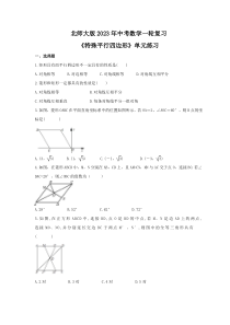 北师大版2023年中考数学一轮复习《特殊平行四边形》单元练习（含答案） 