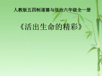 《活出生命的精彩》PPT课件2-统编五四制六年级全册道德与法治