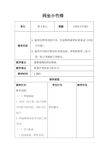 音乐【湘艺版】一年级下册《（演唱）同坐小竹排》教学设计2