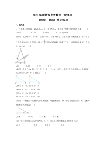 2023年浙教版中考数学一轮复习《特殊三角形》单元练习（含答案）