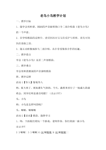 音乐【湘艺版】六年级上册《（演唱）老鸟，小鸟》教学设计2