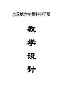 小学科学大象版六年级下册全册教案（2023春）