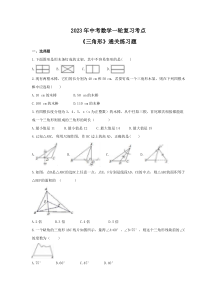 2023年中考数学一轮复习考点《三角形》通关练习题(含答案)