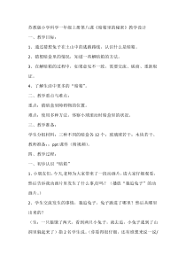 科学【苏教版】小学一年级上册第八课《暗箱里的秘密》教学设计1