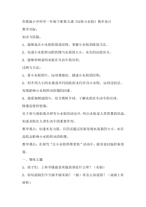 科学【苏教版】小学一年级下册第五课《玩转小水轮》教学设计1