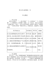 科学【2020新湘教版】三年级下册第五单元《植物的一生》单元概述