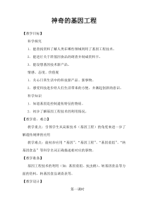 科学【湘科版】五年级下册《神奇的基因工程》教案 (5)