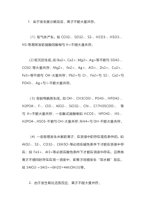 高中化学专题之“离子共存问题”知识点简单归纳