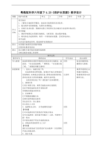 2020新粤教版六年级下册科学4.20《保护水资源》（PPT课件30页+教案+练习+素材）