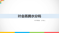 科学【2020新粤教版】五年级上册1.5《叶会蒸腾水分吗》ppt课件