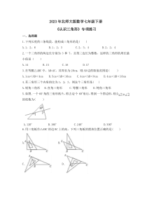 2023年北师大版数学七年级下册《认识三角形》专项练习(含答案)