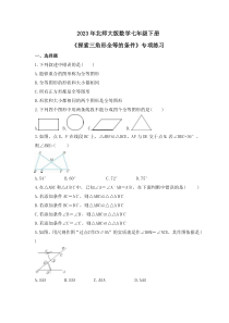 2023年北师大版数学七年级下册《探索三角形全等的条件》专项练习(含答案)