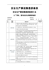 安全生产事故隐患排查表