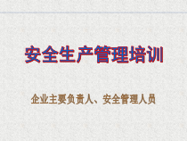 主要负责人及管理人员安全培训
