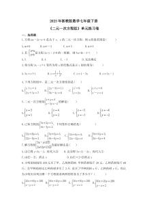 2023年浙教版数学七年级下册《二元一次方程组》单元练习卷(含答案)