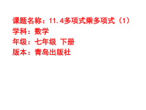 《11.4 多项式乘多项式》PPT课件3-七年级下册数学青岛版
