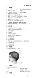 小学科学人教鄂教版五年级下册第三单元第9课《脑的功能》课堂作业新设计（2023春）（附参考答案）