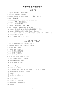 高中英语高考读后续写语料汇总（走+哭+伤心+说+叫+笑）