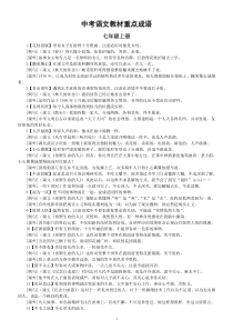 初中语文中考复习教材重点成语汇总（分册编排）