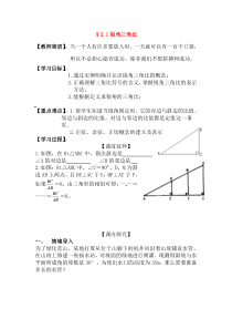 《2.1 锐角三角比》教学设计1-九年级上册数学青岛版