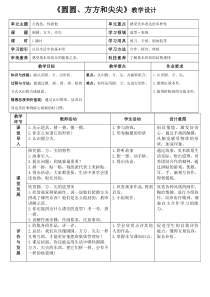 美术【岭南版】一年级上册《4. 圆圆、方方和尖尖》教学设计3