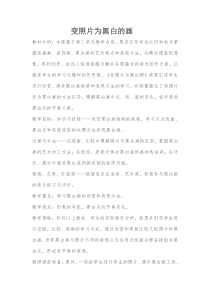 美术【岭南版】四年级下册《9. 变照片为黑白的画》教学设计1