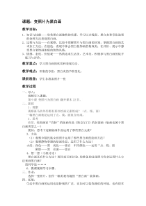 美术【岭南版】四年级下册《9. 变照片为黑白的画》教学设计5