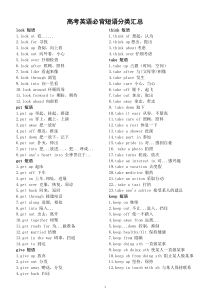 高中英语高考必背短语分类汇总