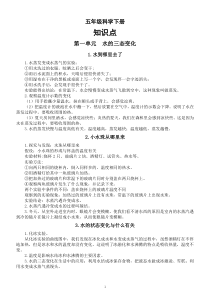 小学科学冀人版五年级下册全册知识点整理（分单元课时编排）（2023春）