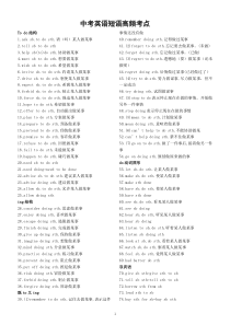 初中英语中考短语高频考点汇总（共245条）