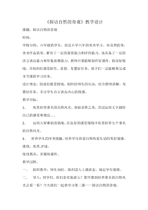 美术【人美版】（常锐伦）六下《2.探访自然的奇观》教学设计2