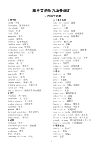 高中英语高考听力场景词汇汇总2（共九大类）