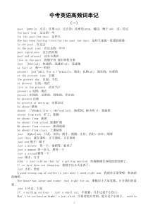 初中英语中考高频词串记（共四组）