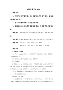 美术【湘美版】三年级上册《11. 留住秋天》教学设计1