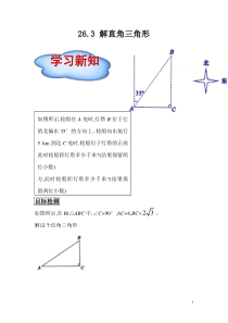 《26.3 解直角三角形》导学案1-九年级上册数学冀教版