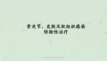 骨关节皮肤及软组织感染经验性治疗课件
