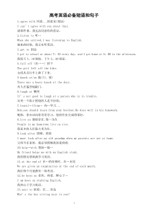 高中英语高考必备短语和句子（共50组）