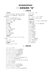 高中英语高考读后续写素材积累（各种各样的说）