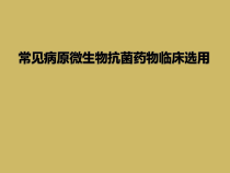 常见病原微生物抗菌药物临床选用课件