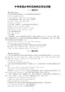 初中英语中考必考时态结构及用法详解（共八种）