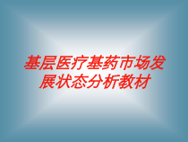 基层医疗基药市场发展状态分析教材培训课件