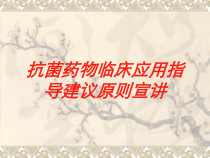 抗菌药物临床应用指导建议原则宣讲培训课件