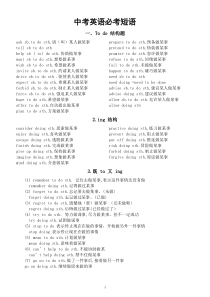 初中英语冀教版中考必考短语大汇总（共8类）