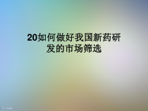 如何做好我国新药研发的市场筛选课件