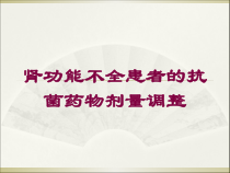 肾功能不全患者的抗菌药物剂量调整培训课件