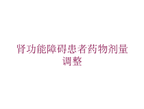 肾功能障碍患者药物剂量调整培训课件