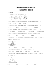 2023年北师大版数学七年级下册《认识三角形》拓展练习（含答案）